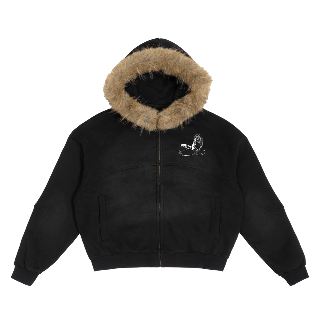 TKN Detachable Fur Coat Hoodie